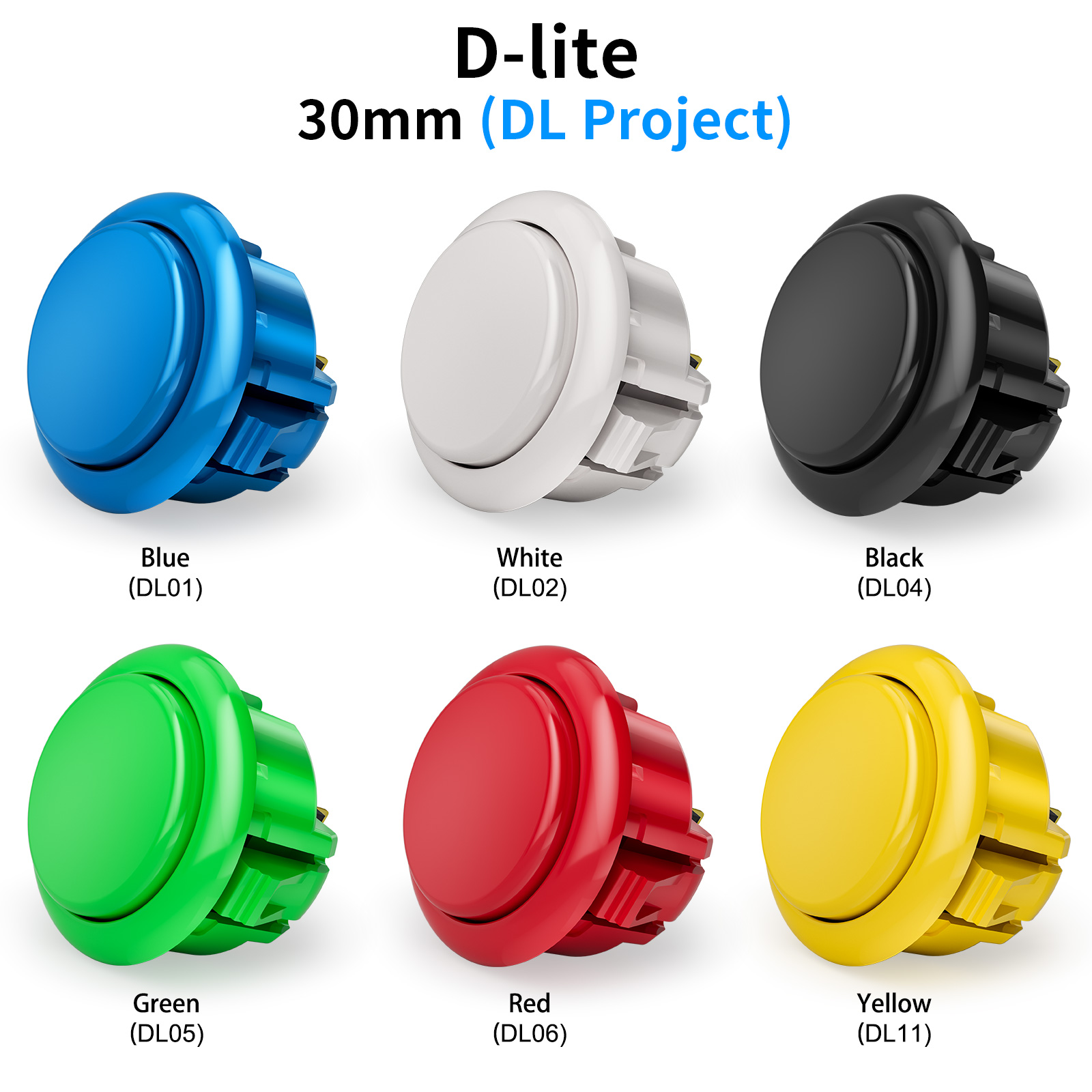 Arcade Buttons 24Mm 30Mm Snap In - أزرار ألعاب الأركيد QANBA D-lite قابلة