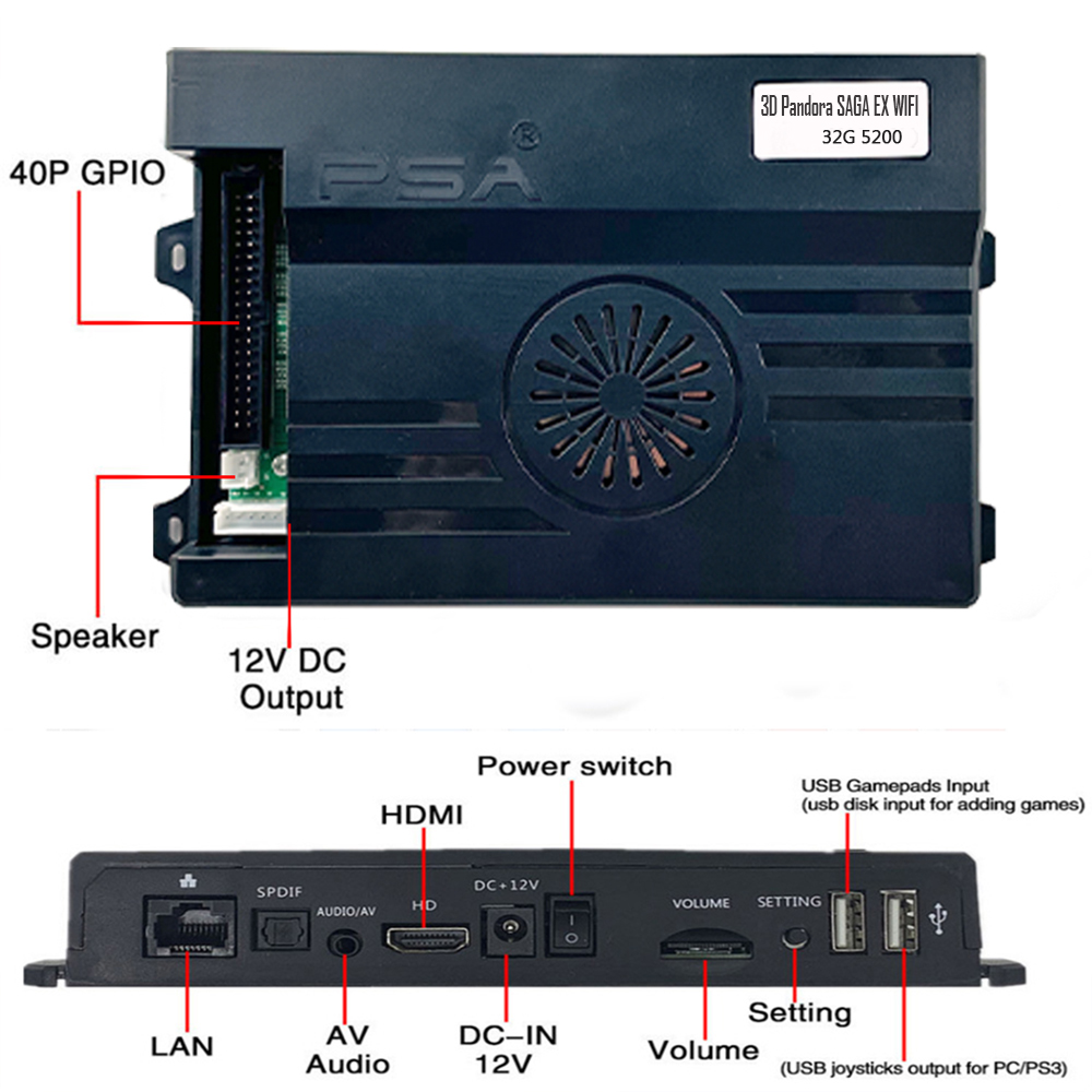 واي فاي ماركت 2 لاعب 5200 في 1 - مراجعة Arcade Cabinet Diy Kit 2 Player وسعره